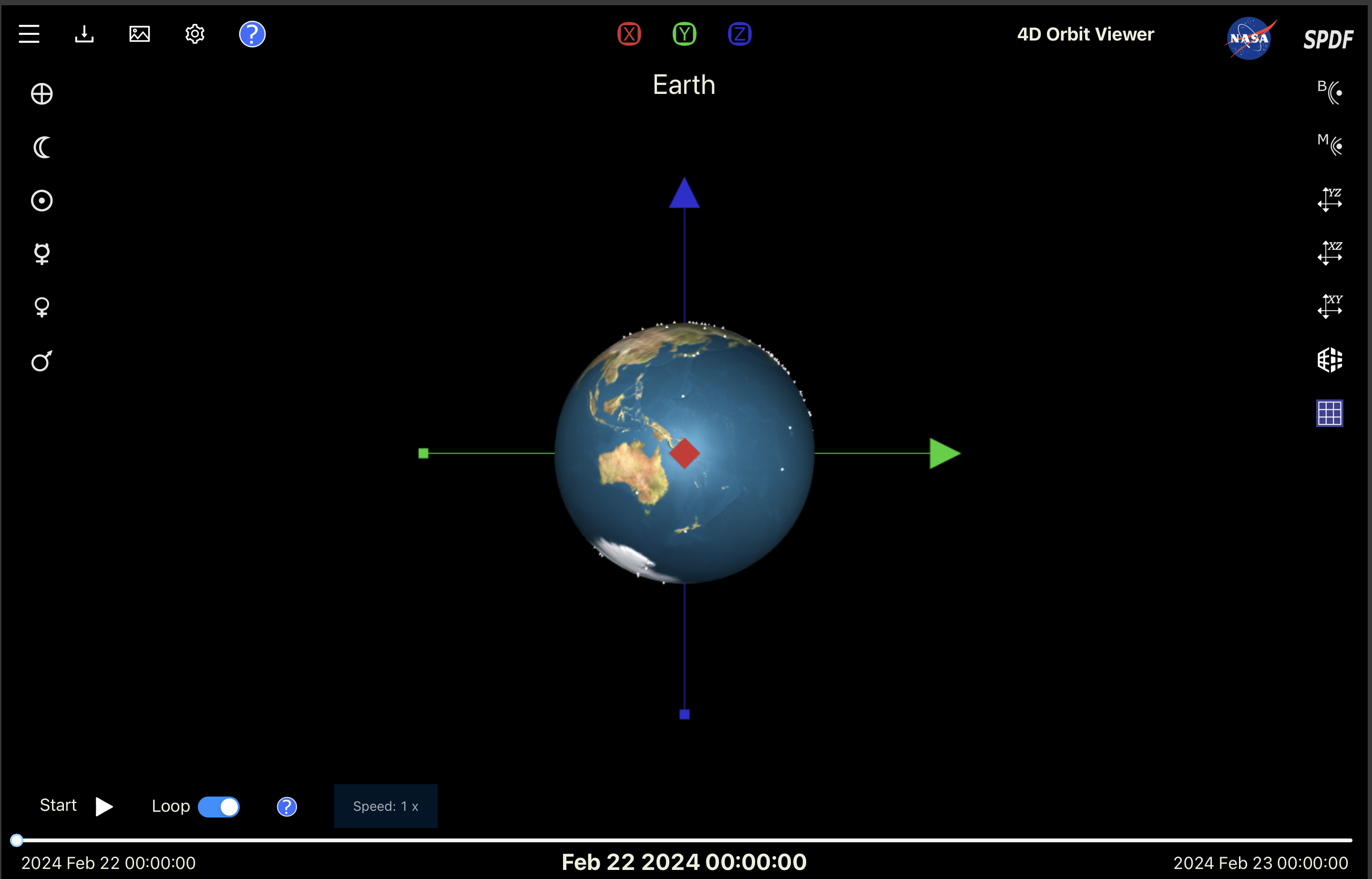 Image of SSCWeb 4D Orbit Viewer