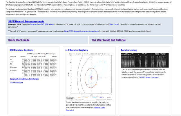 Image of SSC Web home page